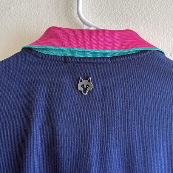 Greyson Shawnee Colorblock Pink Blue Golf Polo Short Sleeve Shirt - Picture 5 of 8